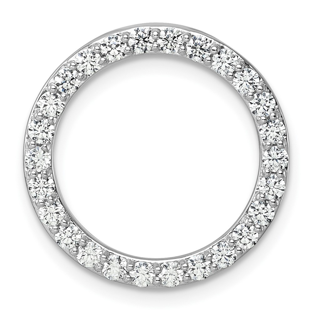 14K White Gold 1 Carat Lab Grown Diamond VS SI+ G+ Complete Circle Chain Slide Pendant