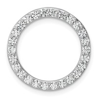 14K White Gold 1 Carat Lab Grown Diamond VS SI+ G+ Complete Circle Chain Slide Pendant view 1