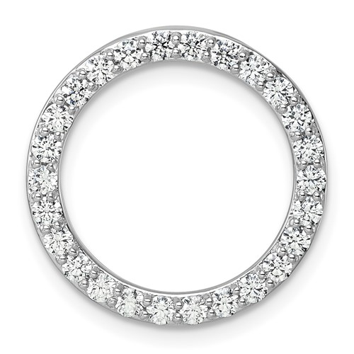 14K White Gold 1 Carat Lab Grown Diamond VS SI+ G+ Complete Circle Chain Slide Pendant