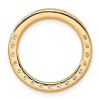 14K Yellow Gold 1 Carat Lab Grown Diamond VS SI+ G+ Complete Circle Chain Slide Pendant view 3