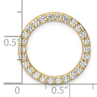 14K Yellow Gold 1 Carat Lab Grown Diamond VS SI+ G+ Complete Circle Chain Slide Pendant view 4
