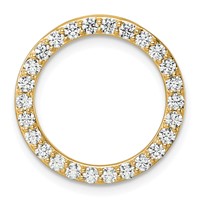 14K Yellow Gold 1 Carat Lab Grown Diamond VS SI+ G+ Complete Circle Chain Slide Pendant view 1