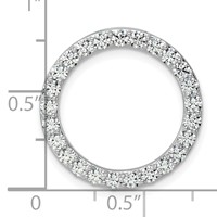 14K White Gold 1.50 Carat Lab Grown Diamond VS+ F+ Complete Circle Chain Slide Pendant view 4