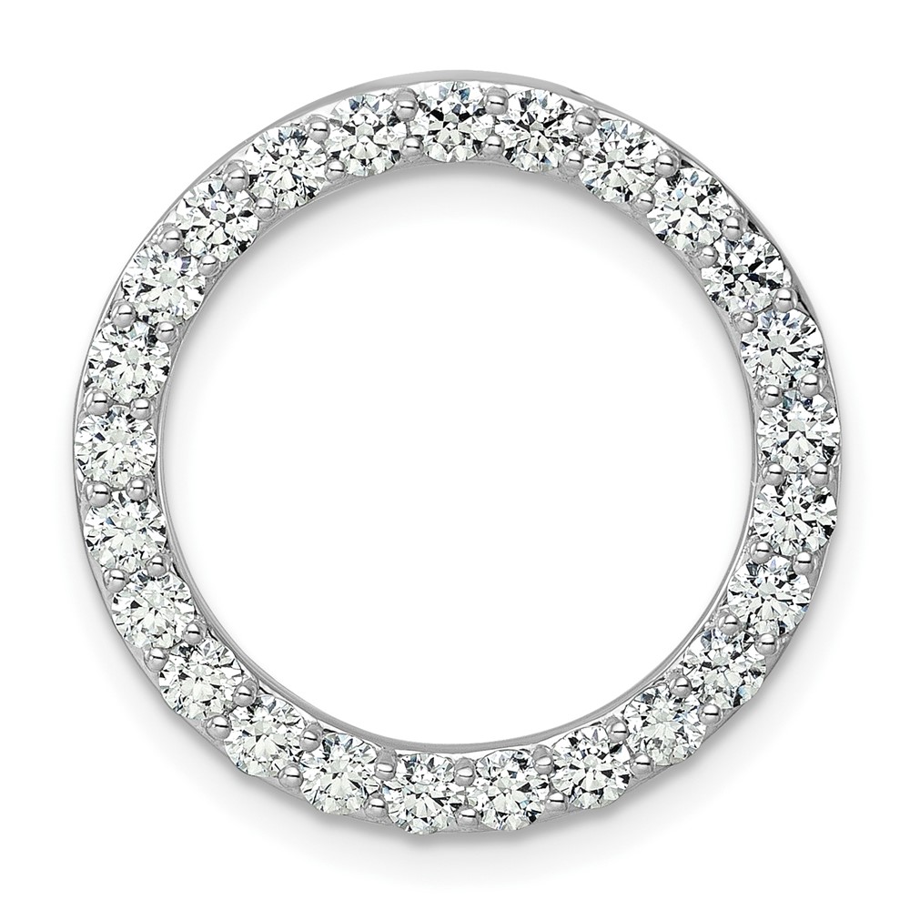14K White Gold 1.50 Carat Lab Grown Diamond VS+ F+ Complete Circle Chain Slide Pendant