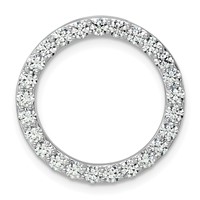 14K White Gold 1.50 Carat Lab Grown Diamond VS+ F+ Complete Circle Chain Slide Pendant view 1