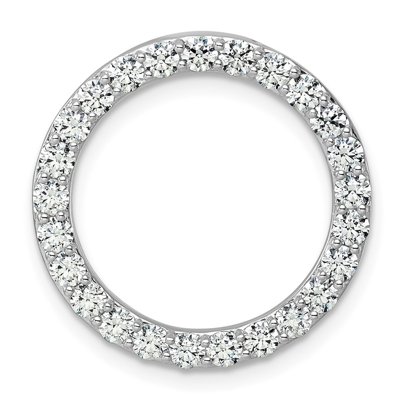 14k White Gold 1 1/2 carat Lab Grown Diamond VS/SI+ G+ Complete Circle Chain Slide Pendant