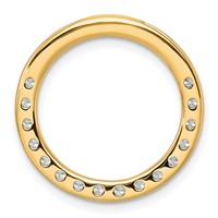 14K Yellow Gold 1.50 Carat Lab Grown Diamond VS+ F+ Complete Circle Chain Slide Pendant view 3