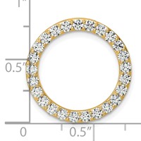 14K Yellow Gold 1.50 Carat Lab Grown Diamond VS+ F+ Complete Circle Chain Slide Pendant view 4