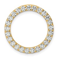 14K Yellow Gold 1.50 Carat Lab Grown Diamond VS+ F+ Complete Circle Chain Slide Pendant view 1