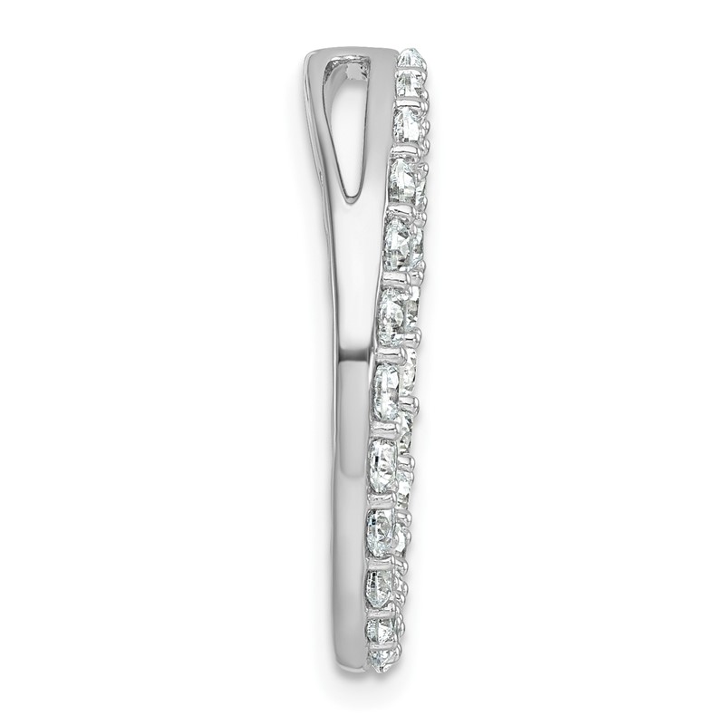14k White Gold 2 carat Lab Grown Diamond VS+ F+ Complete Circle Chain Slide Pendant