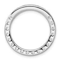 14K White Gold 2 Carat Lab Grown Diamond VS+ F+ Complete Circle Chain Slide Pendant view 3