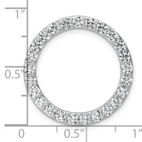14K White Gold 2 Carat Lab Grown Diamond VS+ F+ Complete Circle Chain Slide Pendant view 4