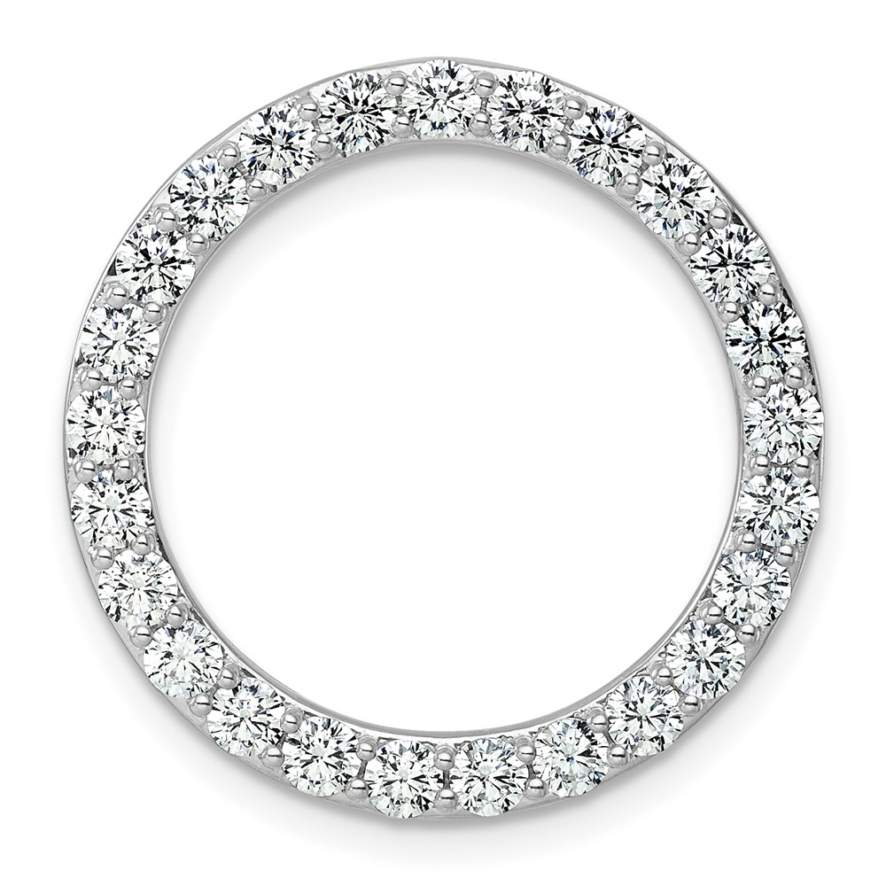 14K White Gold 2 Carat Lab Grown Diamond VS+ F+ Complete Circle Chain Slide Pendant