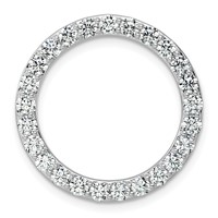 14K White Gold 2 Carat Lab Grown Diamond VS+ F+ Complete Circle Chain Slide Pendant view 1