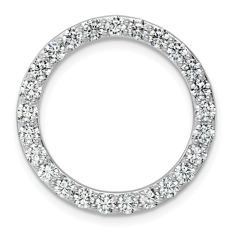 14k White Gold 2 carat Lab Grown Diamond VS+ F+ Complete Circle Chain Slide Pendant