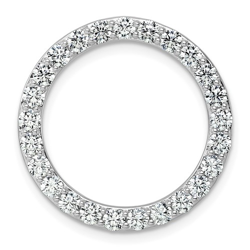 14K White Gold 2 Carat Lab Grown Diamond VS+ F+ Complete Circle Chain Slide Pendant