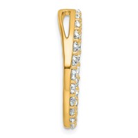 14K Yellow Gold 2 Carat Lab Grown Diamond VS SI+ G+ Complete Circle Chain Slide Pendant view 2
