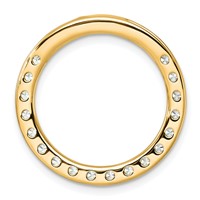 14K Yellow Gold 2 Carat Lab Grown Diamond VS SI+ G+ Complete Circle Chain Slide Pendant view 3