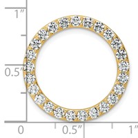 14K Yellow Gold 2 Carat Lab Grown Diamond VS SI+ G+ Complete Circle Chain Slide Pendant view 4