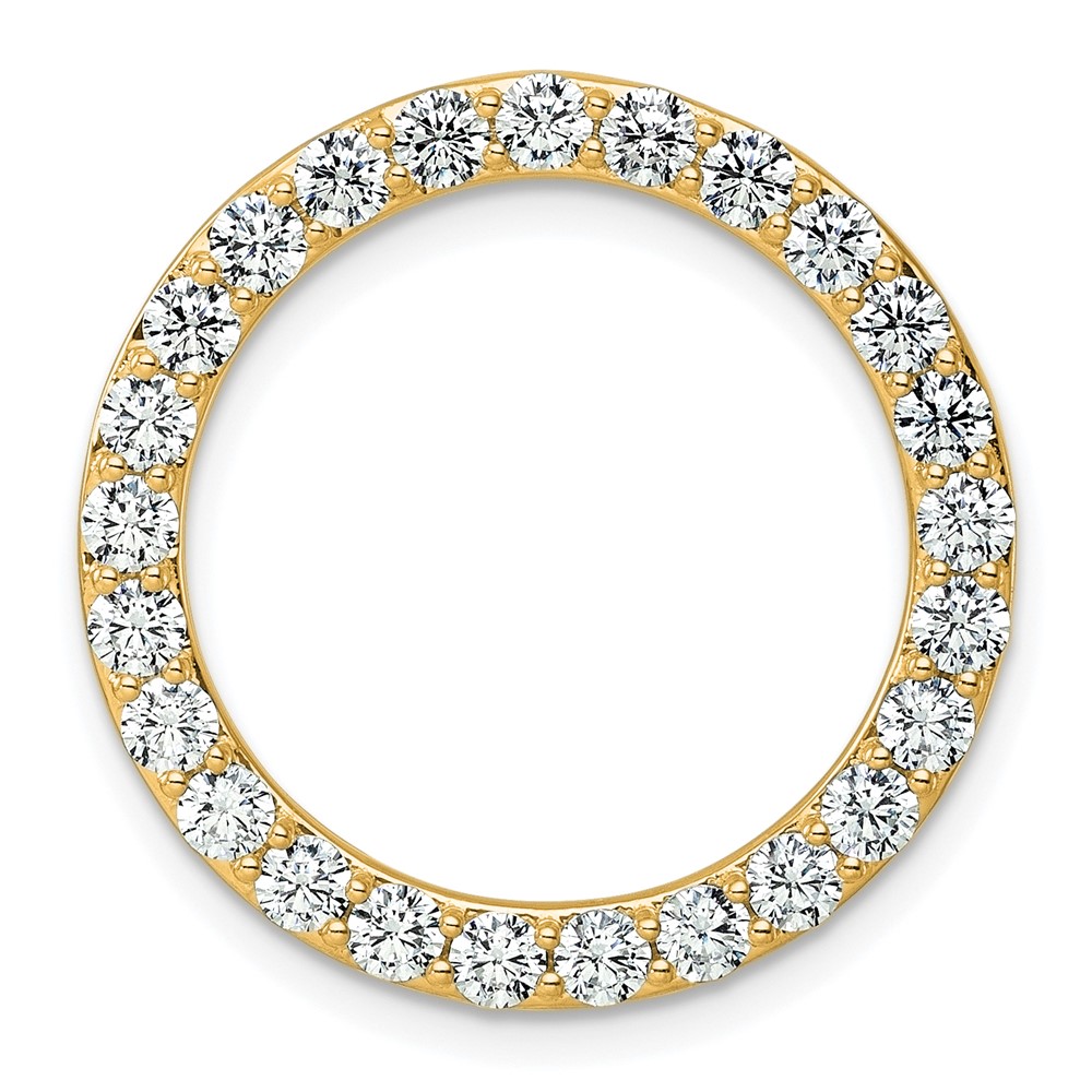14K Yellow Gold 2 Carat Lab Grown Diamond VS SI+ G+ Complete Circle Chain Slide Pendant