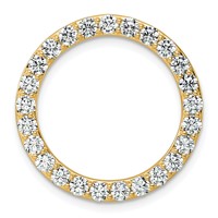 14K Yellow Gold 2 Carat Lab Grown Diamond VS SI+ G+ Complete Circle Chain Slide Pendant view 1