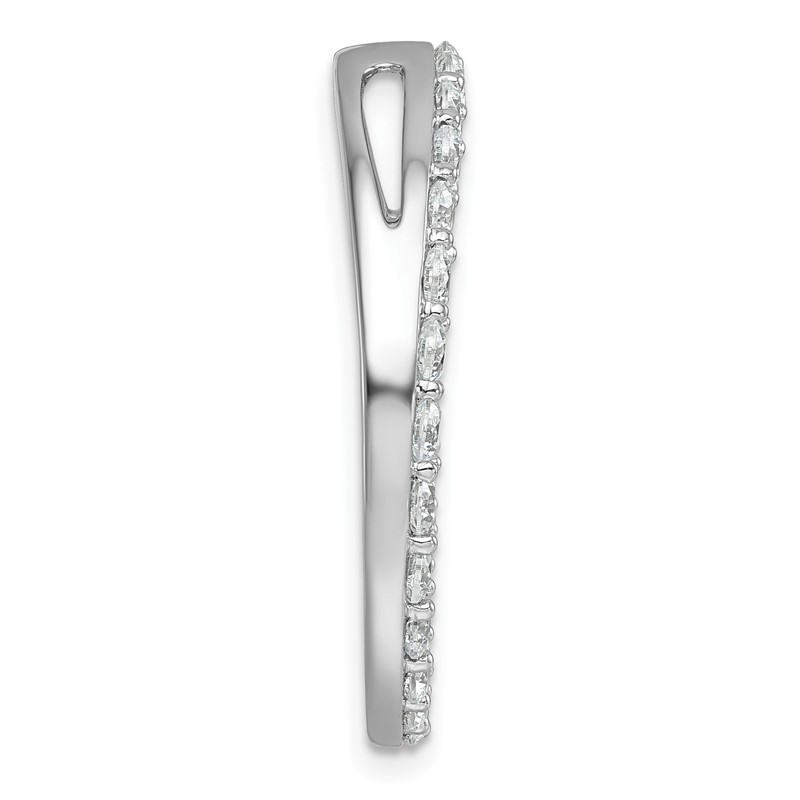 14k White Gold 3 carat Lab Grown Diamond VS+ F+ Complete Circle Chain Slide Pendant