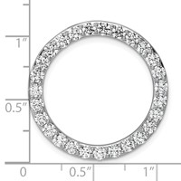 14K White Gold 3 Carat Lab Grown Diamond VS+ F+ Complete Circle Chain Slide Pendant view 4