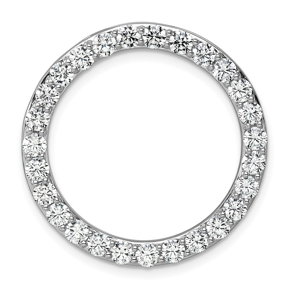 14K White Gold 3 Carat Lab Grown Diamond VS+ F+ Complete Circle Chain Slide Pendant