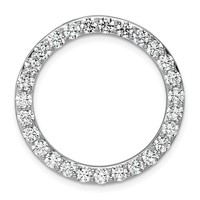 14K White Gold 3 Carat Lab Grown Diamond VS+ F+ Complete Circle Chain Slide Pendant view 1