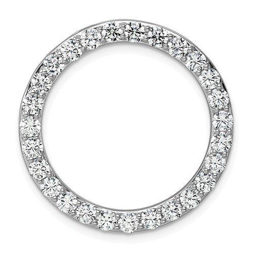 14K White Gold 3 Carat Lab Grown Diamond VS+ F+ Complete Circle Chain Slide Pendant