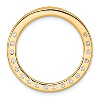 14K Yellow Gold 3 Carat Lab Grown Diamond VS+ F+ Complete Circle Chain Slide Pendant view 3
