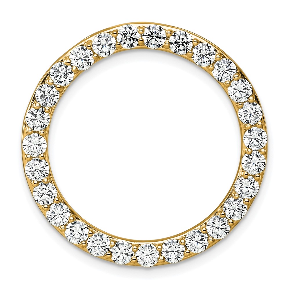 14K Yellow Gold 3 Carat Lab Grown Diamond VS+ F+ Complete Circle Chain Slide Pendant