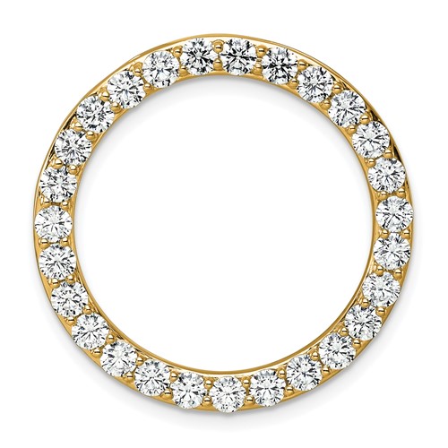 14K Yellow Gold 3 Carat Lab Grown Diamond VS SI+ G+ Complete Circle Chain Slide Pendant