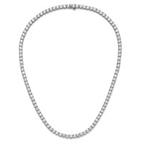 14K White Gold 44 Carat Lab Grown Diamond VS+ F+ Complete Round Straight Tennis Necklace, 18" view 4