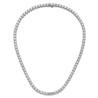 14K White Gold 56.25 Carat Lab Grown Diamond VS+ F+ Complete Round Straight Tennis Necklace, 18" view 4