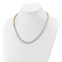 14K Yellow Gold 40.38 Carat Lab Grown Diamond VS+ F+ Complete Round Graduated Tennis Necklace, 20" view 3