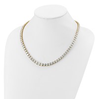 14K Yellow Gold 50.88 Carat Lab Grown Diamond VS SI+ G+ Complete Round Graduated Tennis Necklace, 20" view 3