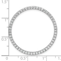 14K White Gold 1 Carat Lab Grown Diamond VS SI+ G+ Complete Circle Chain Slide Pendant view 4