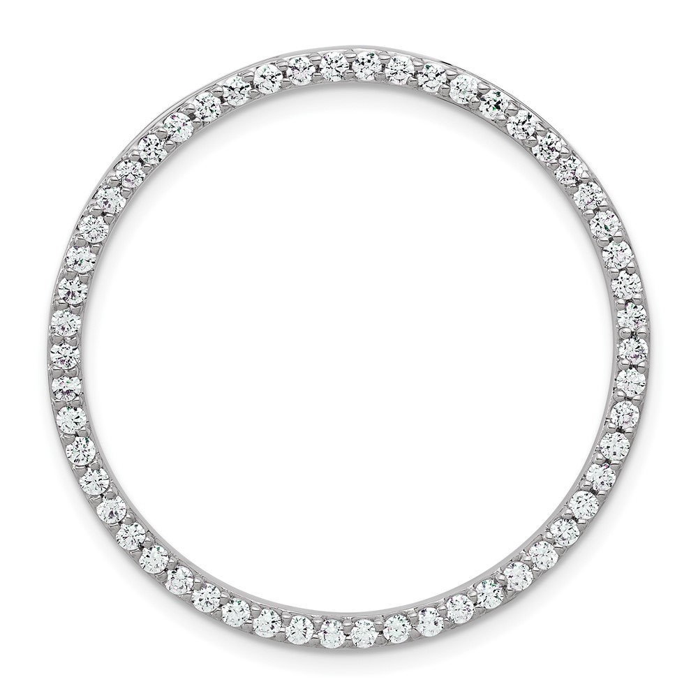 14K White Gold 1 Carat Lab Grown Diamond VS SI+ G+ Complete Circle Chain Slide Pendant