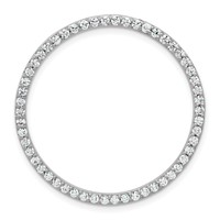 14K White Gold 1 Carat Lab Grown Diamond VS SI+ G+ Complete Circle Chain Slide Pendant view 1