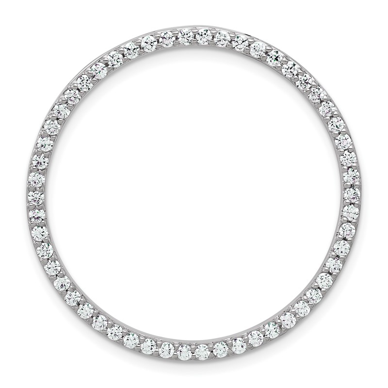 14k White Gold 1 carat Lab Grown Diamond VS/SI+ G+ Complete Circle Chain Slide Pendant