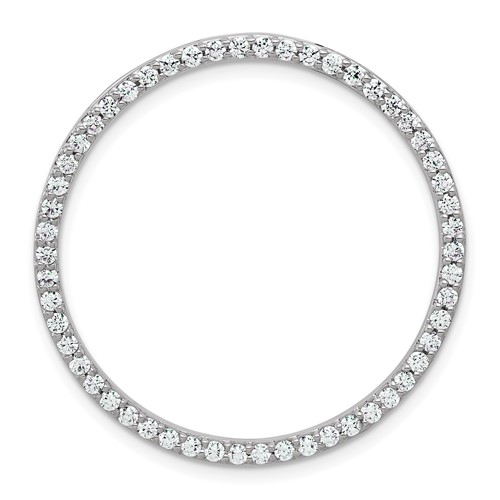 14K White Gold 1 Carat Lab Grown Diamond VS SI+ G+ Complete Circle Chain Slide Pendant
