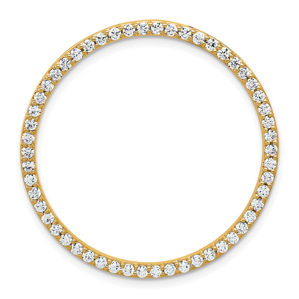 14K Yellow Gold 1 Carat Lab Grown Diamond VS SI+ G+ Complete Circle Chain Slide Pendant