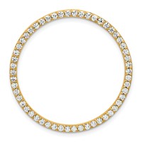 14K Yellow Gold 1 Carat Lab Grown Diamond VS SI+ G+ Complete Circle Chain Slide Pendant view 1