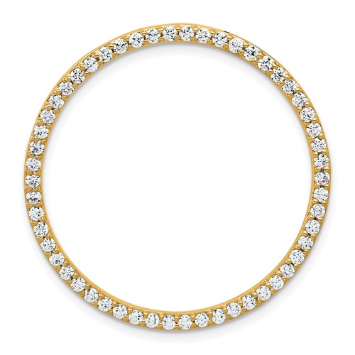 14K Yellow Gold 1 Carat Lab Grown Diamond VS SI+ G+ Complete Circle Chain Slide Pendant