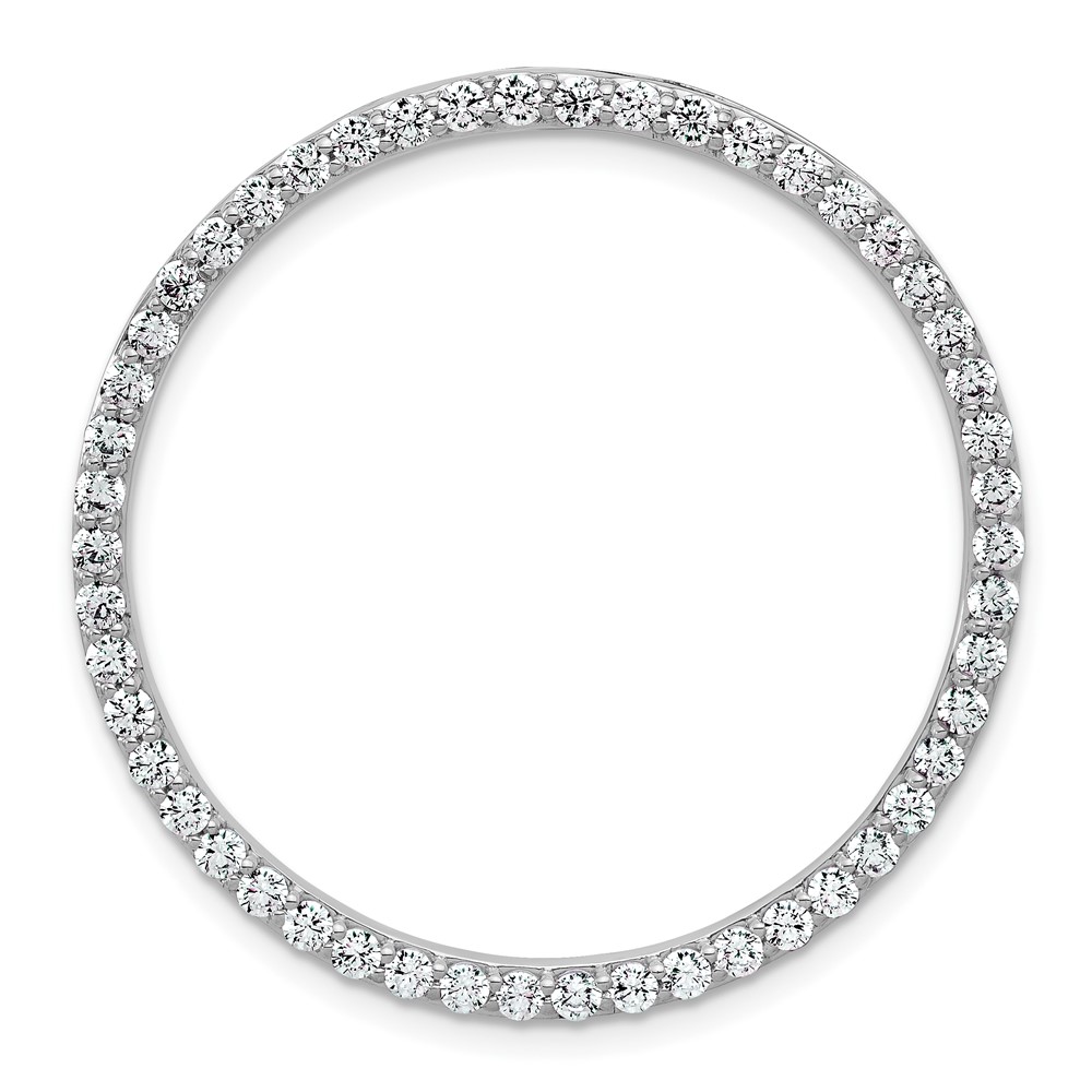 14K White Gold 1.50 Carat Lab Grown Diamond VS SI+ G+ Complete Circle Chain Slide Pendant
