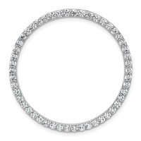 14K White Gold 1.50 Carat Lab Grown Diamond VS SI+ G+ Complete Circle Chain Slide Pendant view 1