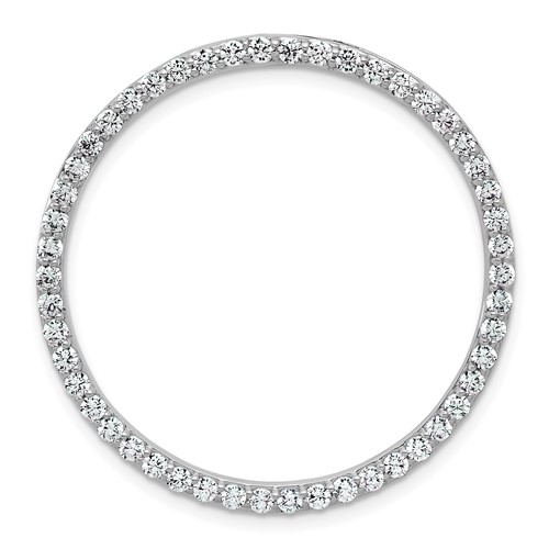 14K White Gold 1.50 Carat Lab Grown Diamond VS SI+ G+ Complete Circle Chain Slide Pendant