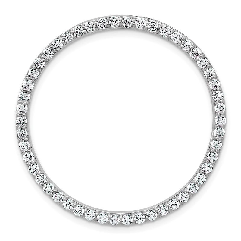 14k White Gold 1 1/2 carat Lab Grown Diamond VS+ F+ Complete Circle Chain Slide Pendant