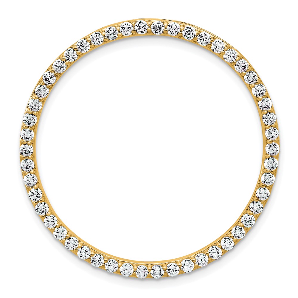 14K Yellow Gold 1.50 Carat Lab Grown Diamond VS SI+ G+ Complete Circle Chain Slide Pendant